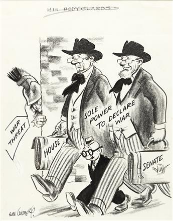 RUBE GOLDBERG (1883-1970) Group of three Cold War-era political cartoons.